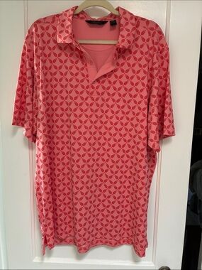 Bobby Jones Pink Coral Wine Glass Geometric Polo